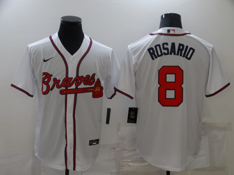 Men's Atlanta Braves Eddie Rosario #8 White Jersey
